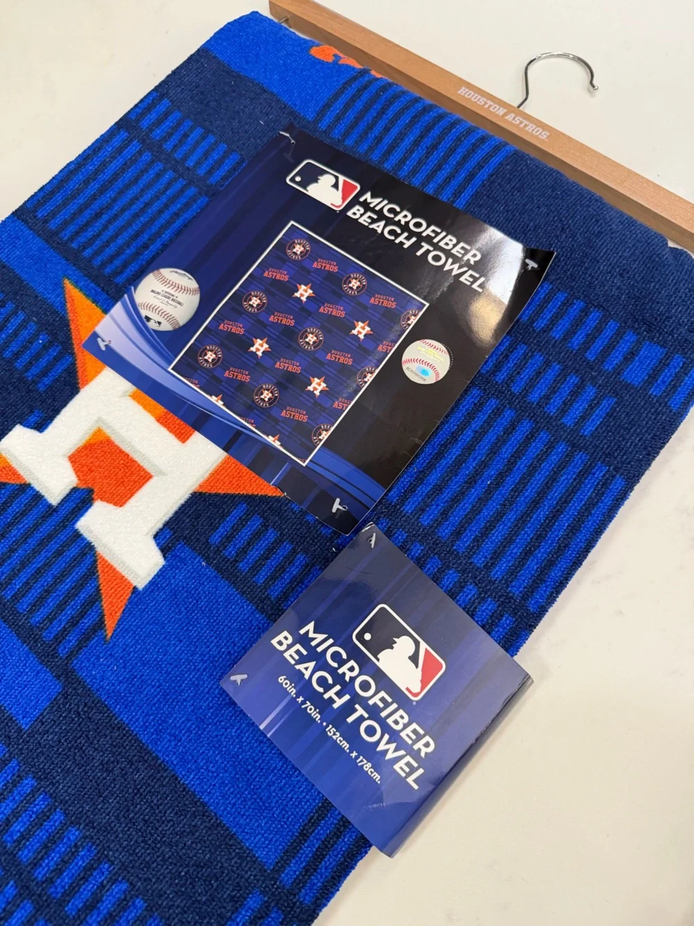 Micro fiber Beach Towel baseball themed astros